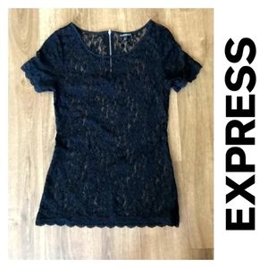 EXPRESS Laced Short Sleeve Women's Top - Size Medium